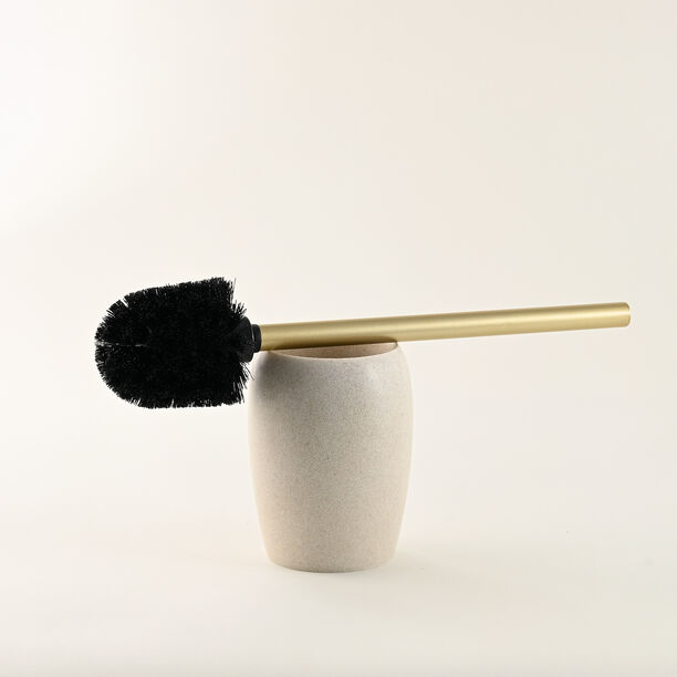 Homez Toilet Brush Holder With Stainless Steel Pole In Gold image number 1