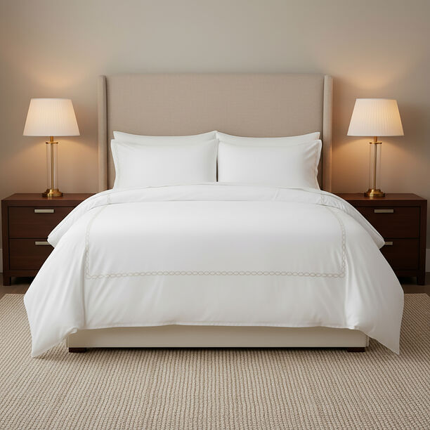 بوتيك بلانش طقم غطاء لحاف 3 قطع قطن 300 خيط تطريز، شامبين، 260*240 سم image number 0