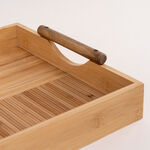 Bamboo Serving Tray With Wood Handle image number 2