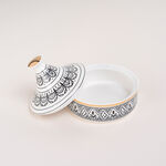 Dallaty white & black date bowl with lid 19.5*16.6*17 cm image number 2