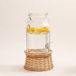 La Mesa glass juice dispensser in a wicker base 3.7 L image number 2