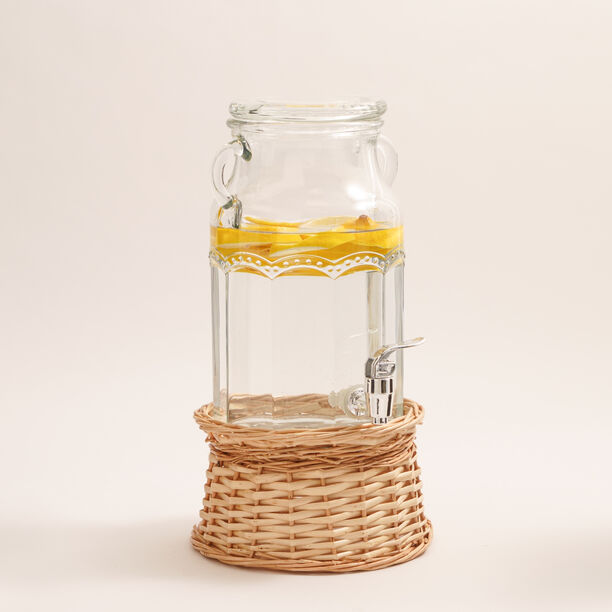 La Mesa glass juice dispensser in a wicker base 3.7 L image number 2
