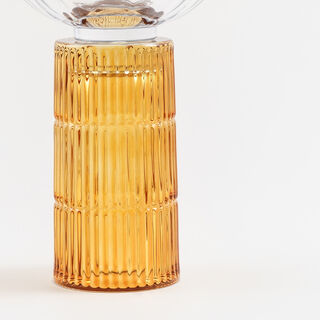 Homez glass ribbed oud burner 19*19*30cm, Orange