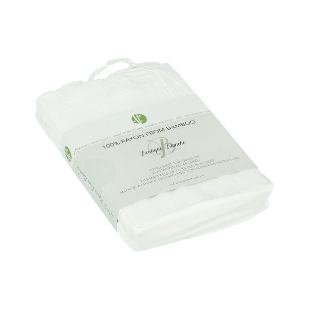 Boutique Blanche Bamboo Fitted Sheet 120X200+35 Cm White image number 0