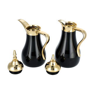 Dallaty gold and black steel flask 1L + 700ml 2 pcs