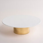 La Mesa white porcelain cake stand with gold base image number 0