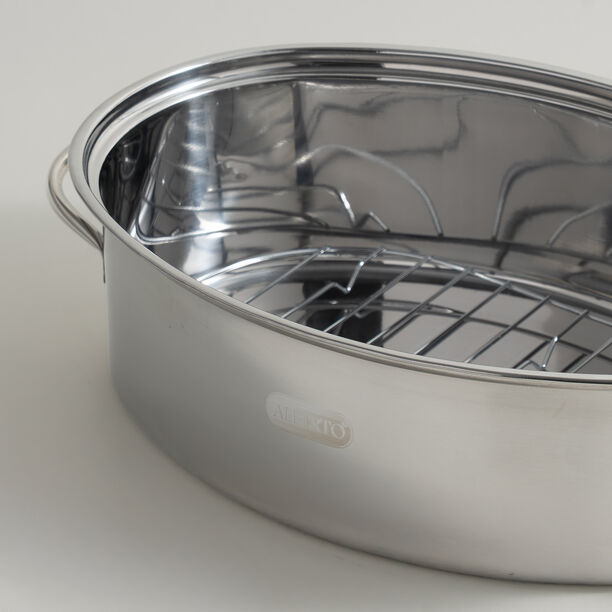 Alberto stainless steel roasting pan with rack 42*30.5*12.5cm image number 3