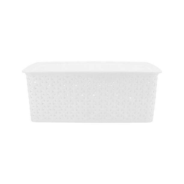 WHITE RATTAN STORAGE BOX STACKABLE image number 1
