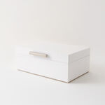 هومز صندوق مجوهرات صغير وطبقتين للتخزين أم دي أف 23*14.7*8.8سم، أبيض image number 0