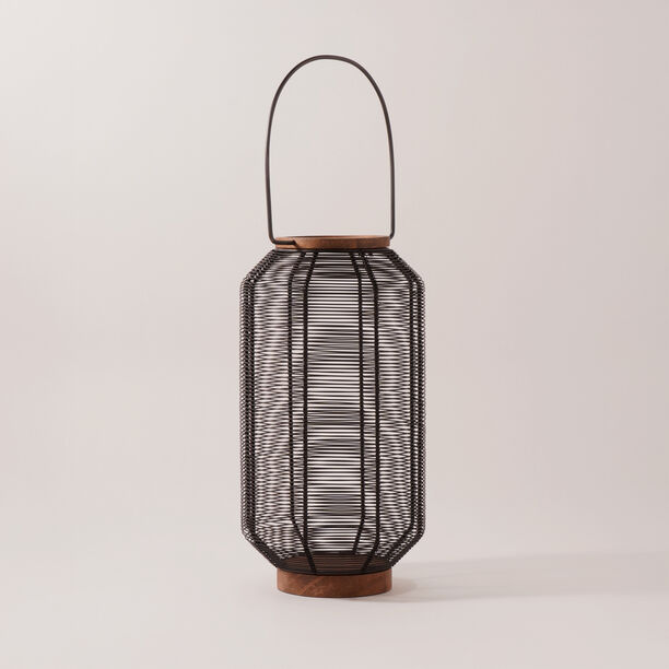 Homez metal and wood cage lantern, black 20*20*37 cm image number 1