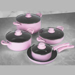 Alberto Non Stick Cookware Set 9 Pieces Pink Color image number 3