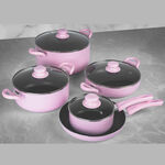 Alberto Non Stick Cookware Set 9 Pieces Pink Color image number 2