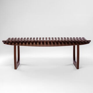 Homez Celeste Bench Walnut Finish 123*49*43 Cm