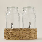 Alberto glass juice jar set with basket 2pcs/3100 ml image number 0