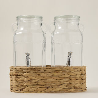 Alberto glass juice jar set with basket 2pcs/3100 ml