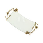 Pedestal Tray White&Satin Gold image number 2