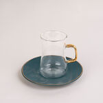 Arabic Tea and Coffee Set 18Pc Porcelain Mattglow Green image number 2