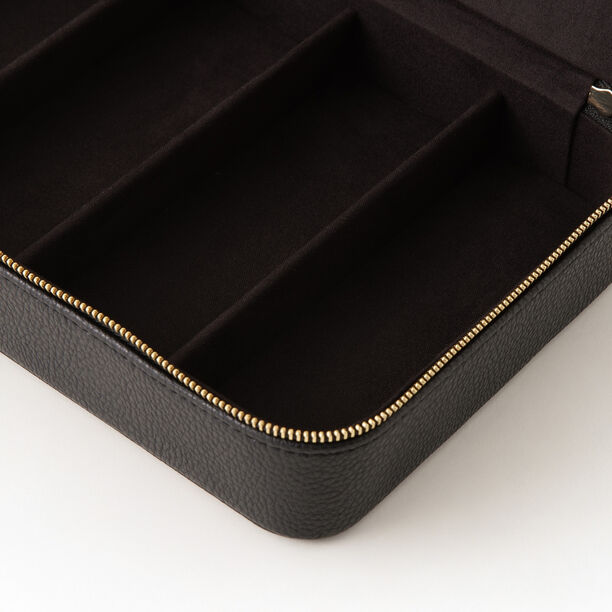 Homez black faux leather sunglasses organizer 4 divisions 24.1*16.5*5.1cm image number 3