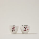 Dallaty white porcelain and glass Tea and coffee cups set 18 pcs image number 3