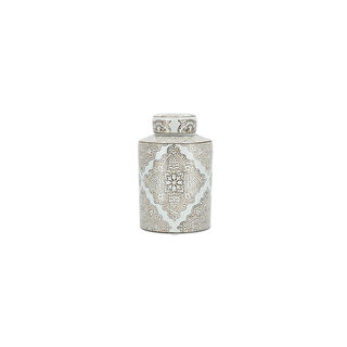 Decorative Jar Beige Pattern 12 *12 * 18 cm