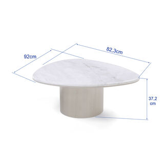 Homez corda centre table marble, off white 92*82*37 cm