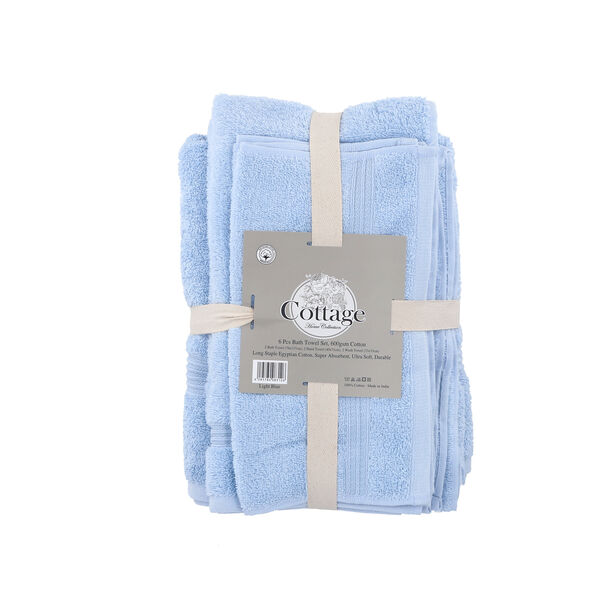 Egyptian Cotton TowleTowel 6 Pieces Set Light Blue image number 0