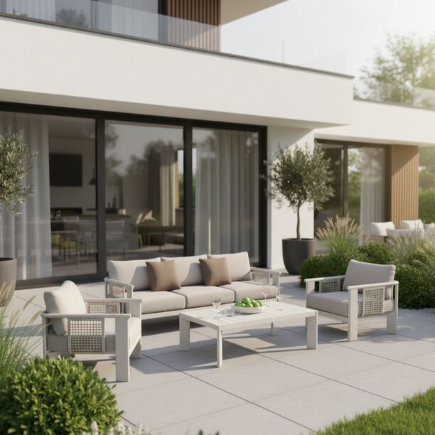 Homez Outdoor Sofa Set With Aluminum Frame Set Of 4Pcs image number 0