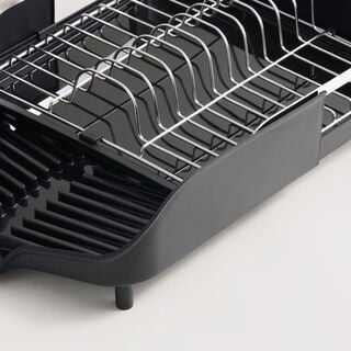 Alberto stainless steel expandable dish rack, black 35*32.4*10.5cm