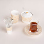 Zukhroof 28 Pieces Porcelain Tea And Coffee Set Othmani Yellow  image number 0