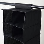 Homez polyester clothes organizer hanging organizer with 7 tiers and 3 drawers, black 32*62*32 image number 2