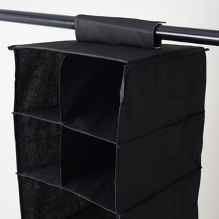 Homez polyester clothes organizer hanging organizer with 7 tiers and 3 drawers, black 32*62*32