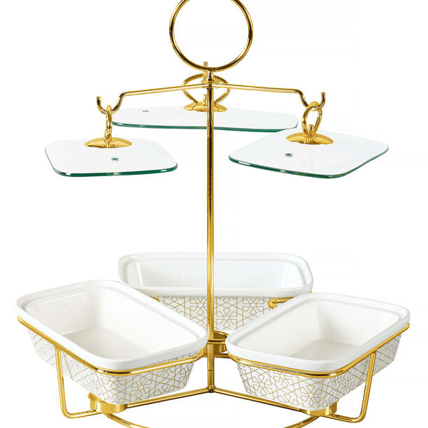 3 Pcs Rectangle Food Warmer With Stand image number 4