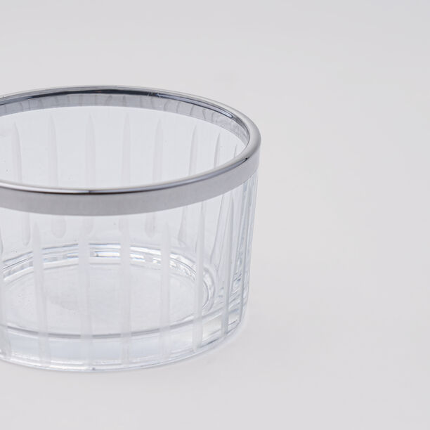 Dallaty Glass Serving Bowl With Silver Rim, 4 Pieces image number 2