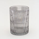 "Homez light grey ribbed glass waste bin 18*18*26 cm image number 1