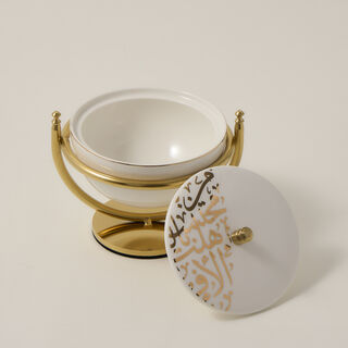 Dallaty white porcelain nut bowl with stand
