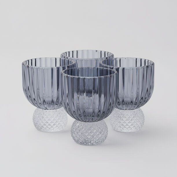 لا ميسا طقم أوعية حلويات صغيرة 4 قطع زجاج، رمادي image number 0