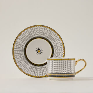 Dallaty white and black porcelain English tea cups set 12 pcs