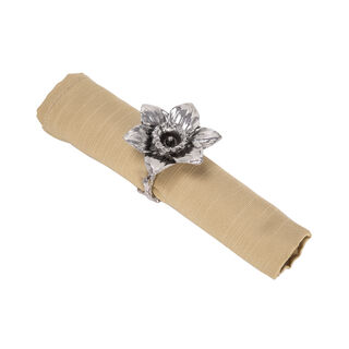 2 Pcs Alloy Napkin Ring Flower