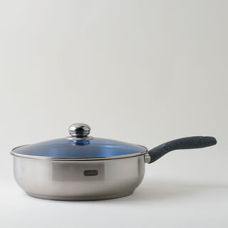 Alberto stainless steel ftypan with lid 30*8.5cm 6.0L, silver
