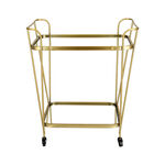 2 Tiers Metal Serving Trolley Gold  image number 2