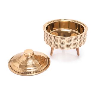 Large Bamboo Basket With Jar Gold