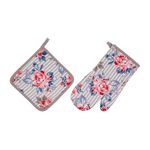 Cottage 2 Pieces Set Oven Glove + Mitten Spring Design Powder Color image number 0
