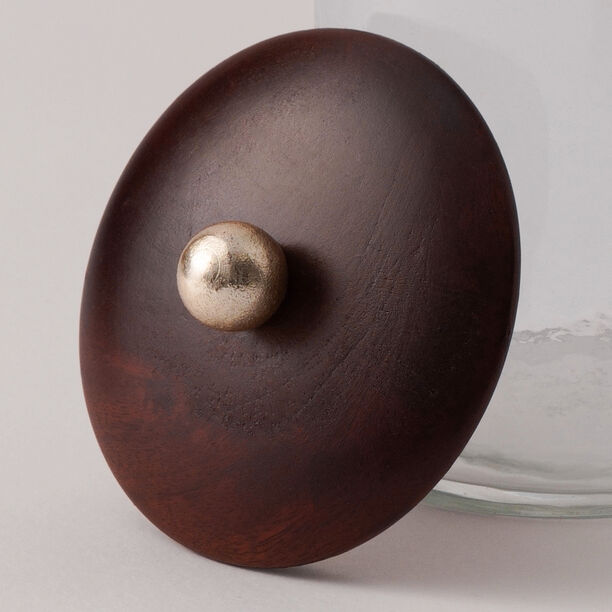 هومز برطمان زجاجي وغطاء خشب بتصميم أسطواني 10*10*12سم image number 2