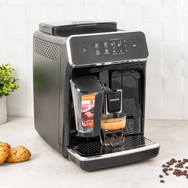 Philips Series 2200 Lattego, Fully Automatic Espresso Machine 15 Bar, 1.8L, 1500W, Black image number 0
