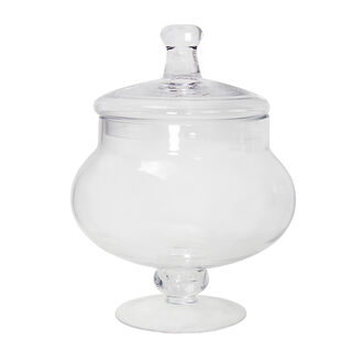 Alberto transparent glass candy jar with lid & base