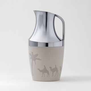 Dallaty 1L stainless steel vacuum flask with camel pattern in beige