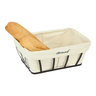 Alberto Metal Rectangular Bread Basket Coffee Color 