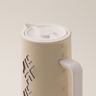 Dallaty leather vacuum flask 1L white