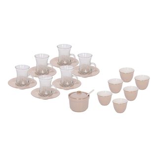 Tea And Arabic Coffee Set 20 Pieces Brown