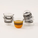 Dallaty 6pcs glass arabic coffee cups with black lines image number 0